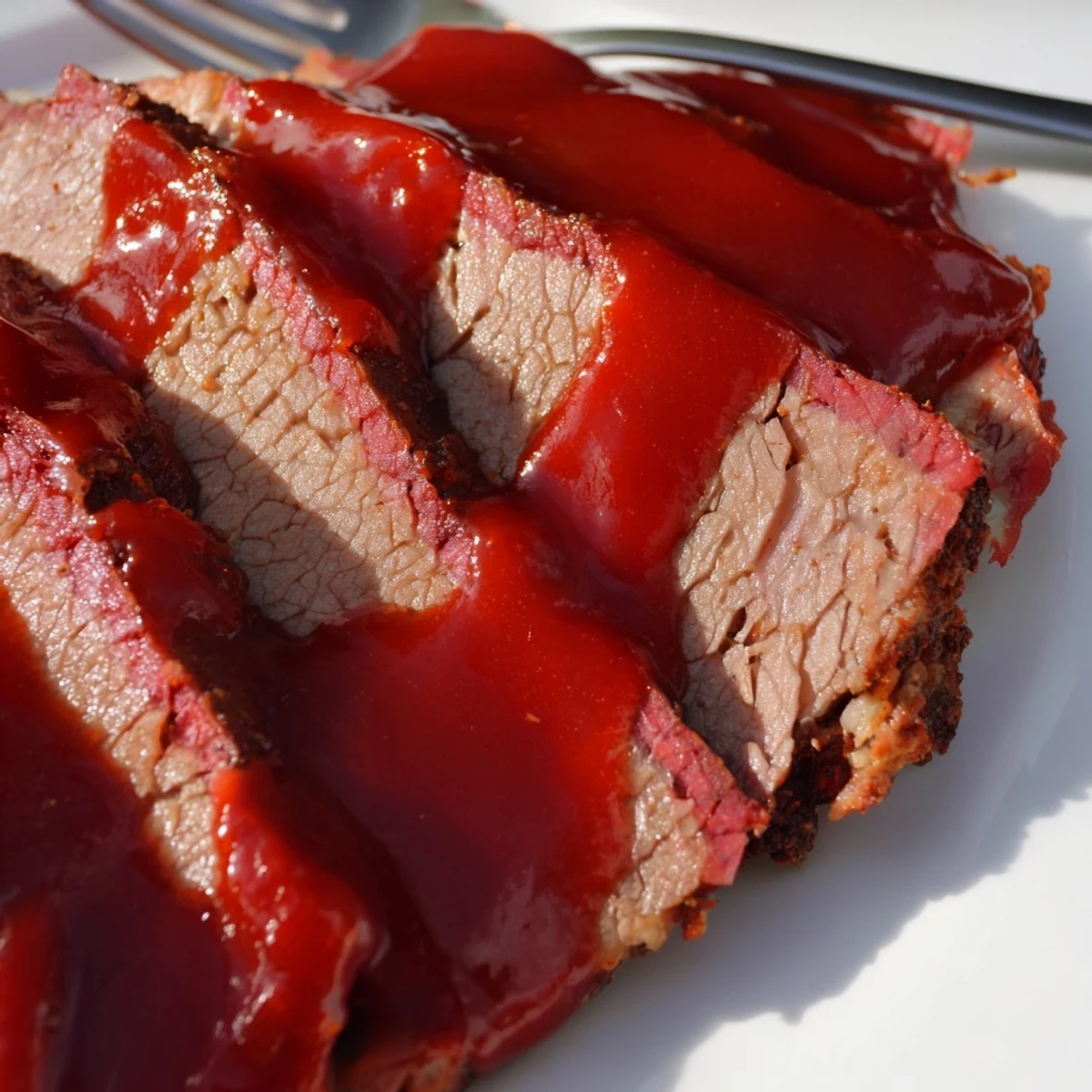 A juicy Slow Cooker Beef Brisket with BBQ Sauce resting on a cutting board, ready to be shredded for dinner.
