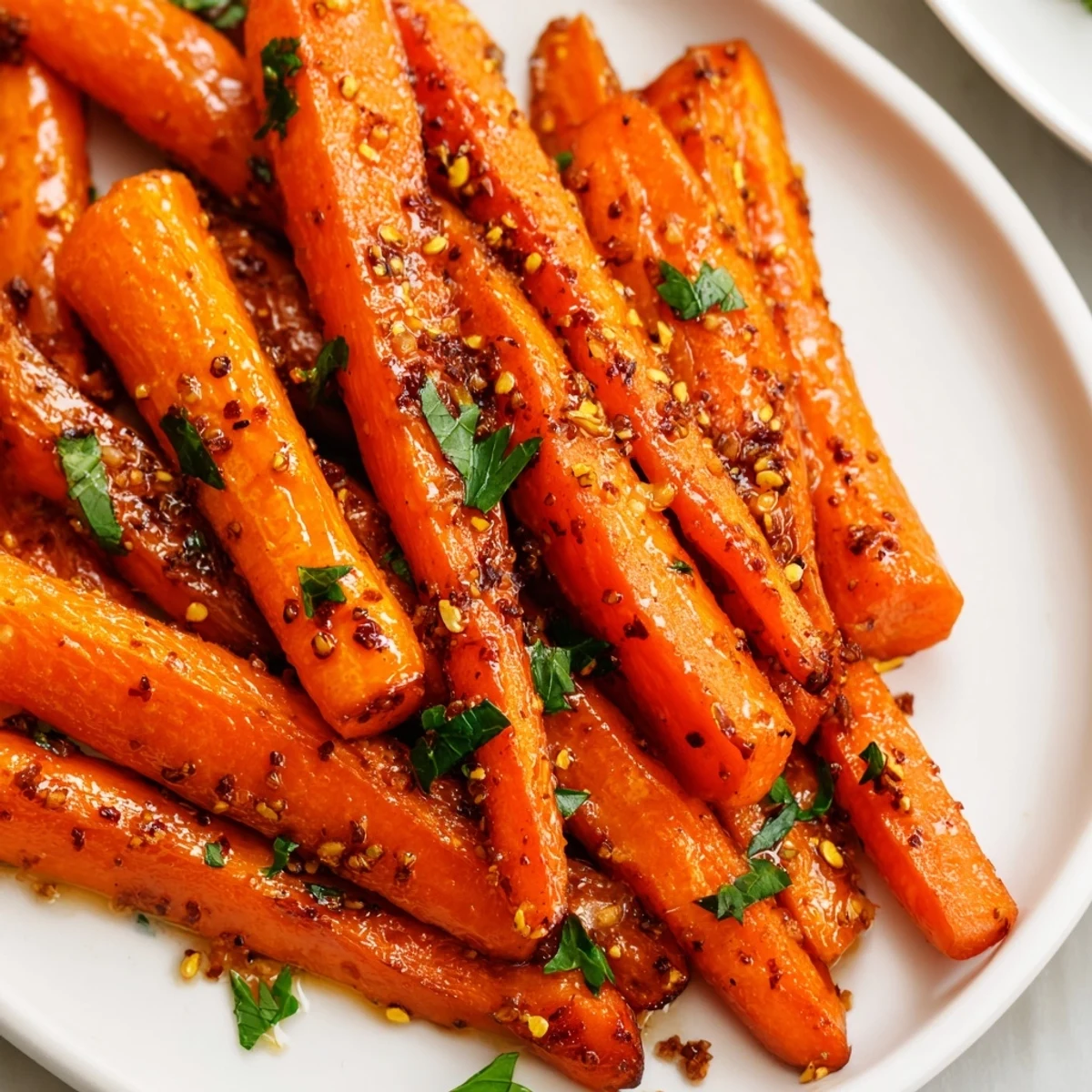 Tender Roasted Carrots with Honey and Cumin served warm alongside grilled chicken for a complete meal.