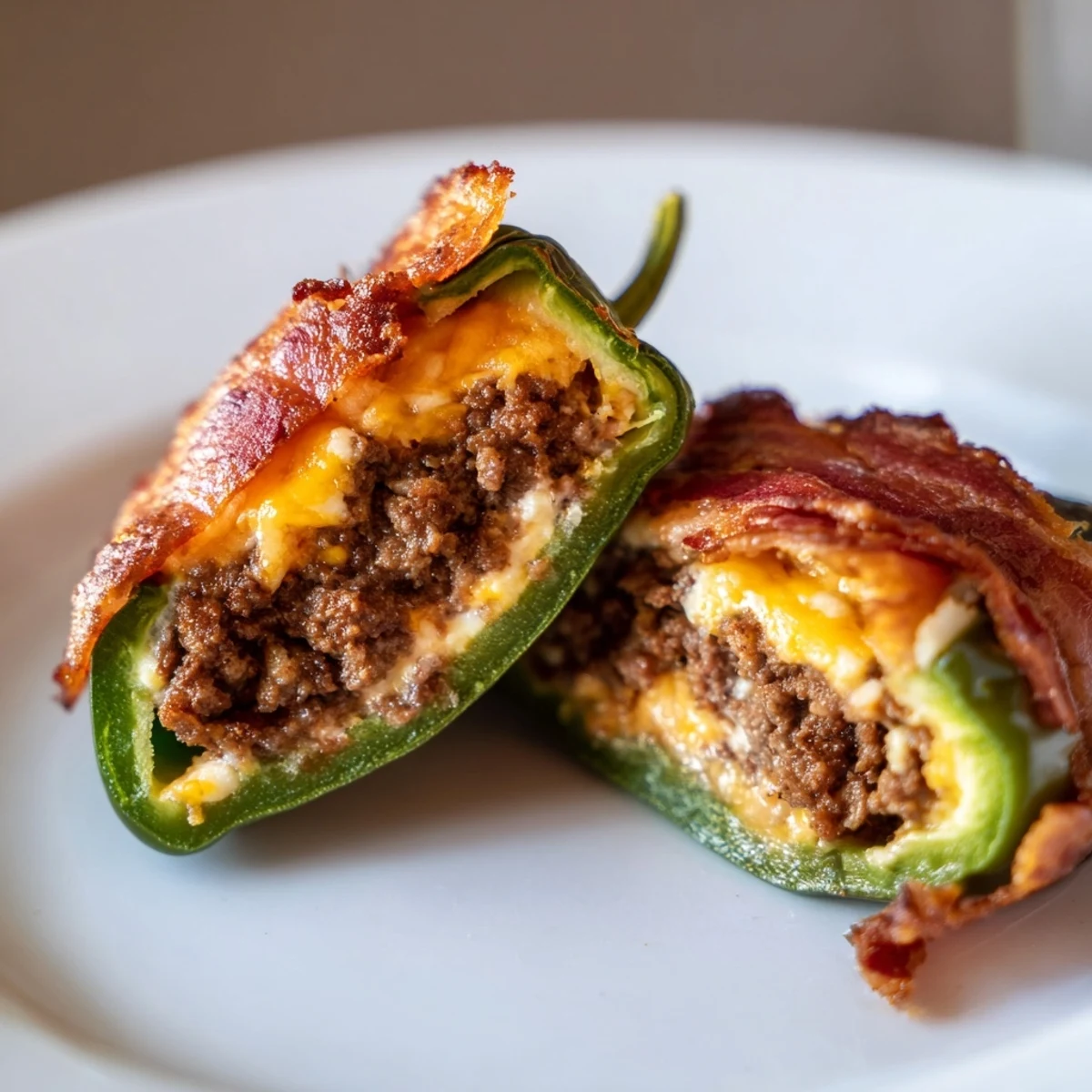 Served on a platter, these gluten-free appetizers feature toothpick-speared halves revealing creamy filling and juicy beef.