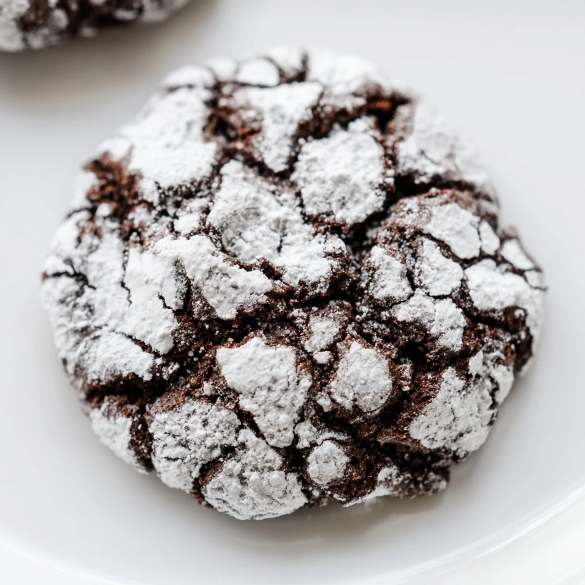 Warm Chocolate Crinkle Cookies are plated with a glass of milk, ready to be enjoyed as a classic American dessert.