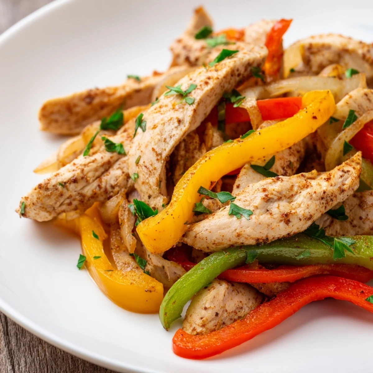 Colorful medley of red, yellow, and green peppers mixed with juicy turkey in a savory one-pan Turkey Skillet with Peppers.