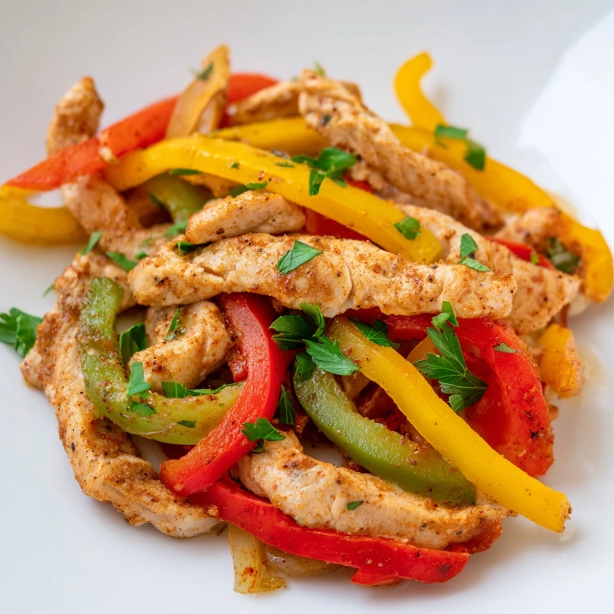 Tender turkey strips and vibrant bell peppers sizzle together in a hot skillet for this flavorful Turkey Skillet with Peppers.