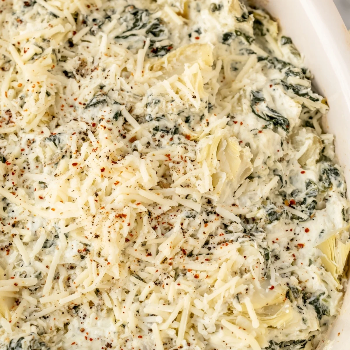 Appetizer spread featuring Creamy Spinach Artichoke Dip alongside colorful veggie sticks, perfect for game day or parties.