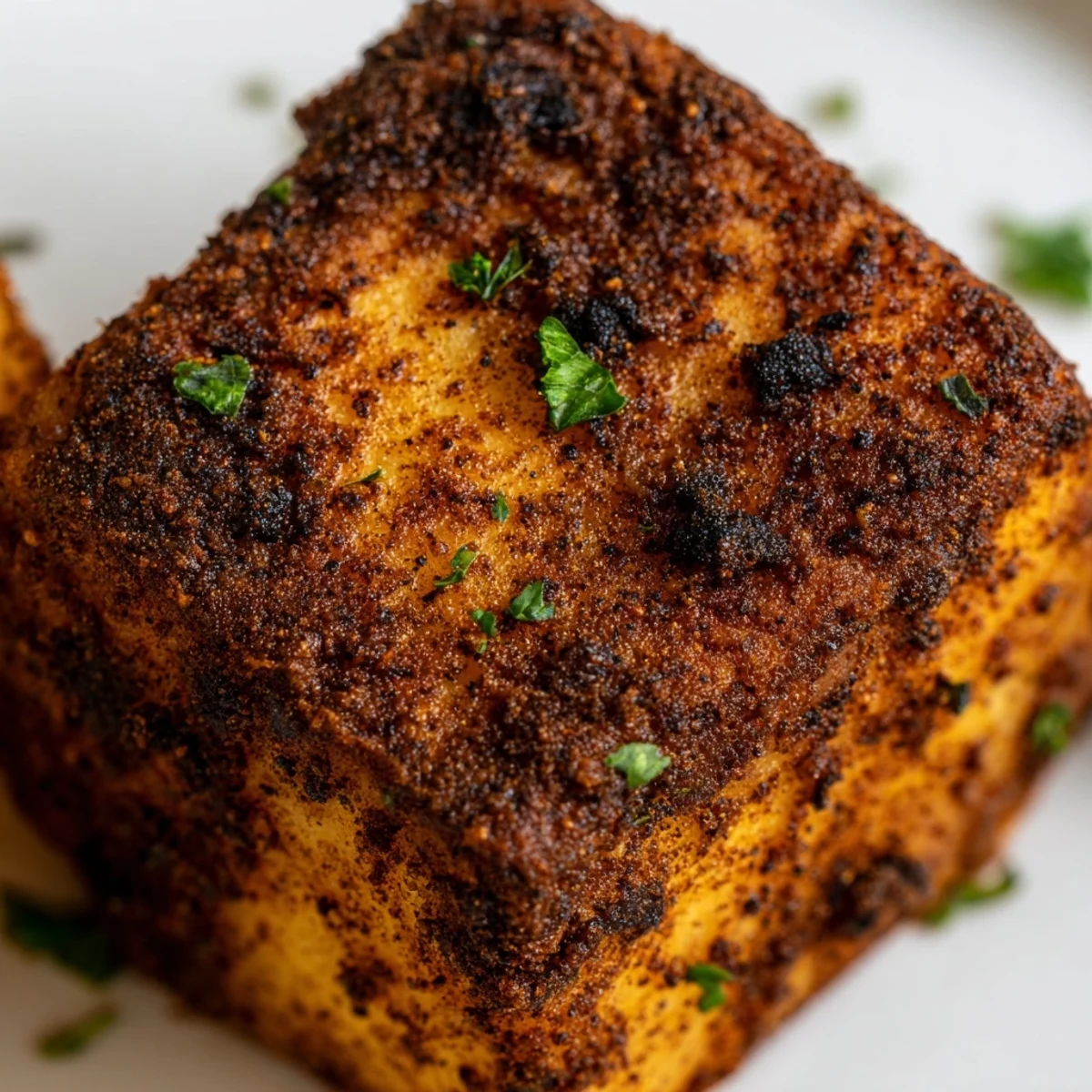 Close-up of crispy Cajun Spiced Roasted Potatoes tossed in a smoky spice blend, with edges that look perfectly crunchy and savory.