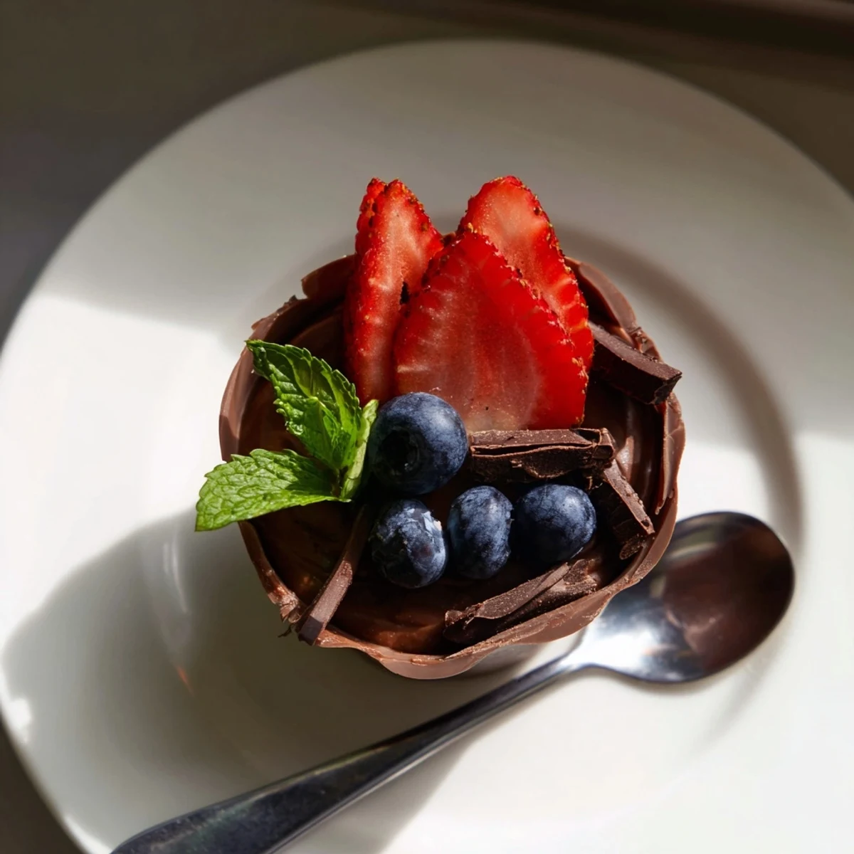 Chocolate Dessert Cup with Mousse showcases silky texture, elegant presentation, and an indulgent French-inspired dessert experience.