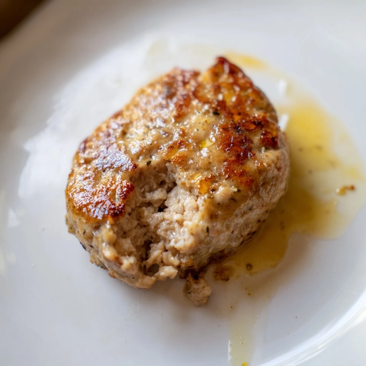 Freshly cooked chicken breakfast sausage patties, a juicy and protein-packed start to your American breakfast.