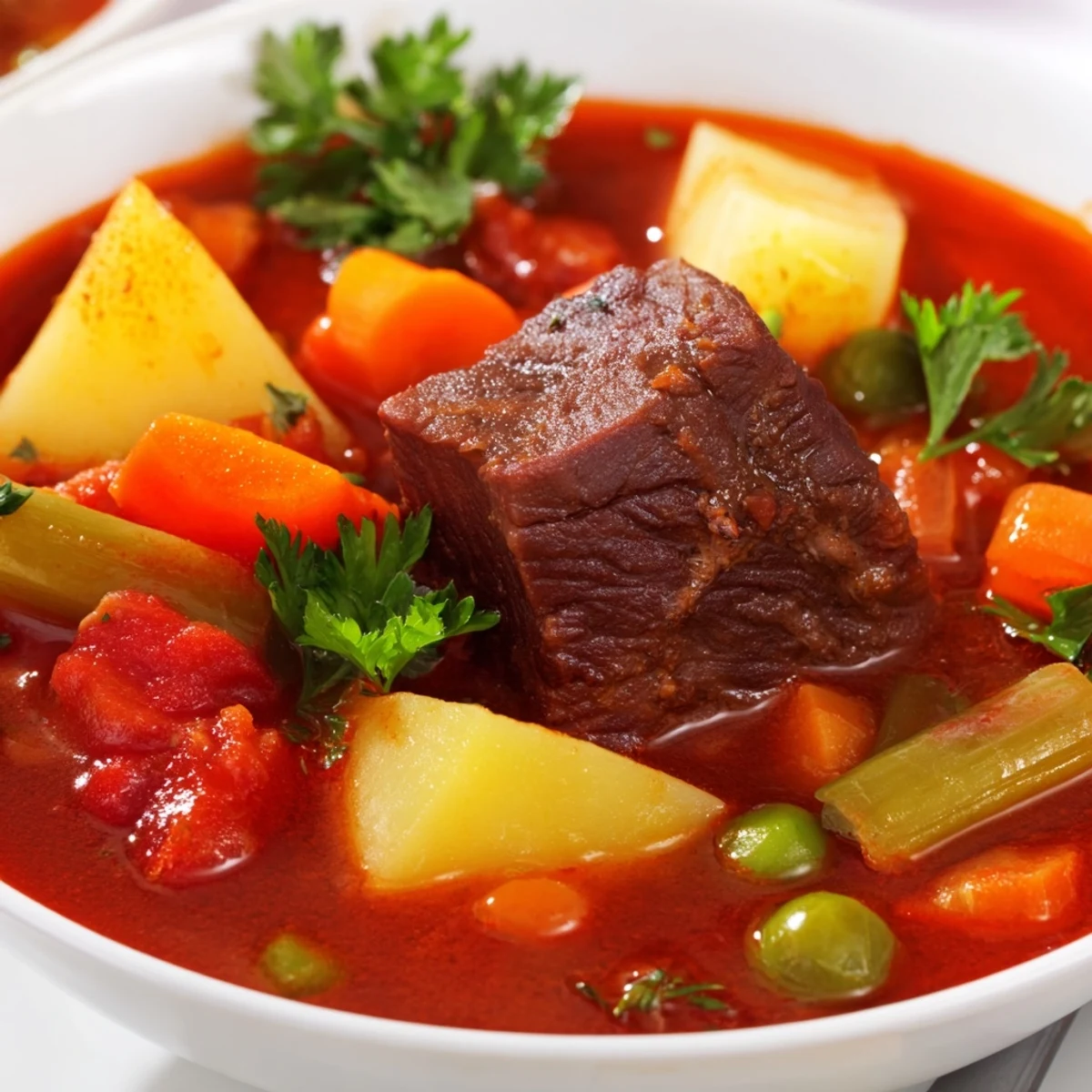 Cozy Winter Lunch Stew Bowl served with crusty bread on a wooden table, highlighting root vegetables like parsnips and rutabaga.