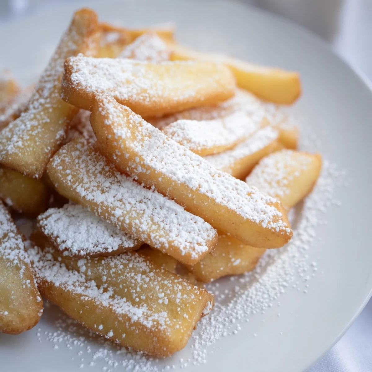 Served warm in a rustic basket, these New Orleans Beignet Fries with Sugar look inviting, ideal for dipping in chocolate or fruit sauces.