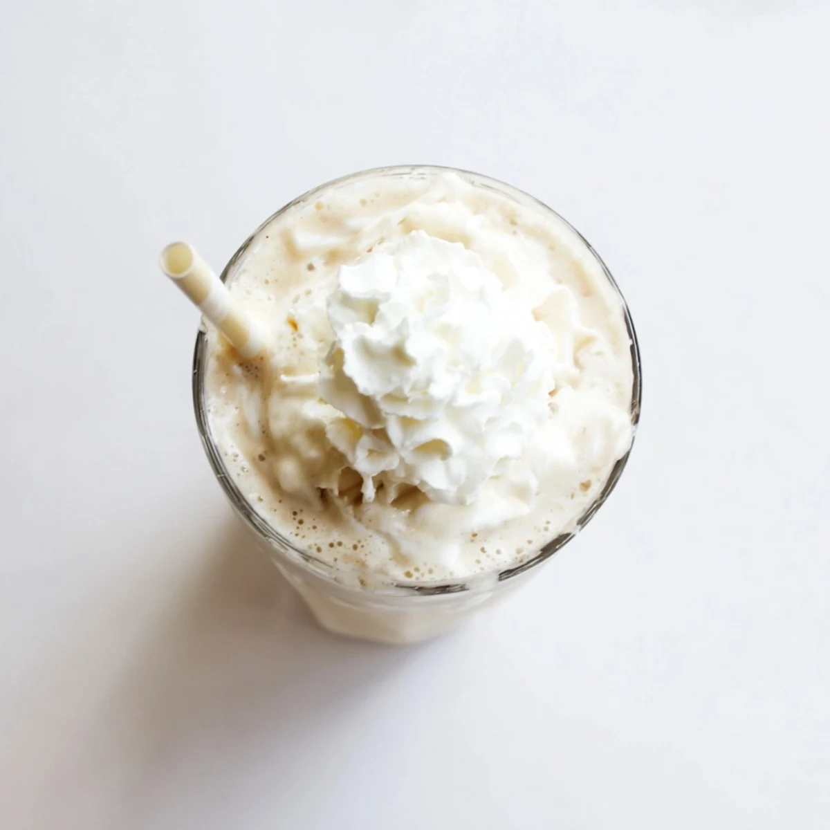 Starbucks Vanilla Bean Frappuccino blended with ice, milk, and vanilla ice cream.