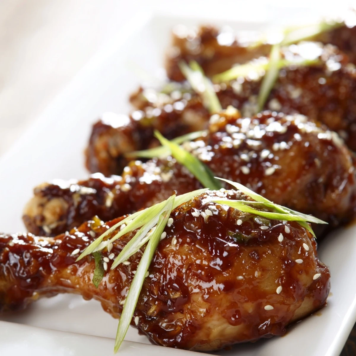 Juicy chicken drumsticks simmering in rich Asian glaze ready for a comforting family dinner