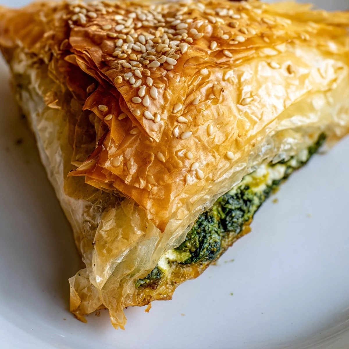 Golden brown Mediterranean spinach and feta crisps arranged on a white serving platter