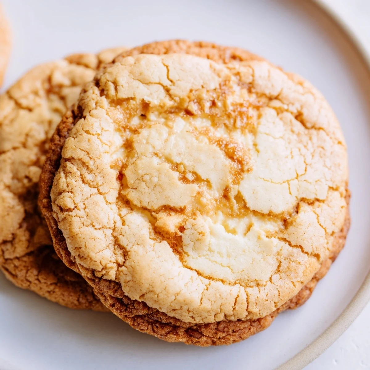 Golden caramelized sugar tops these soft baked creme brulee cookies with creamy vanilla centers