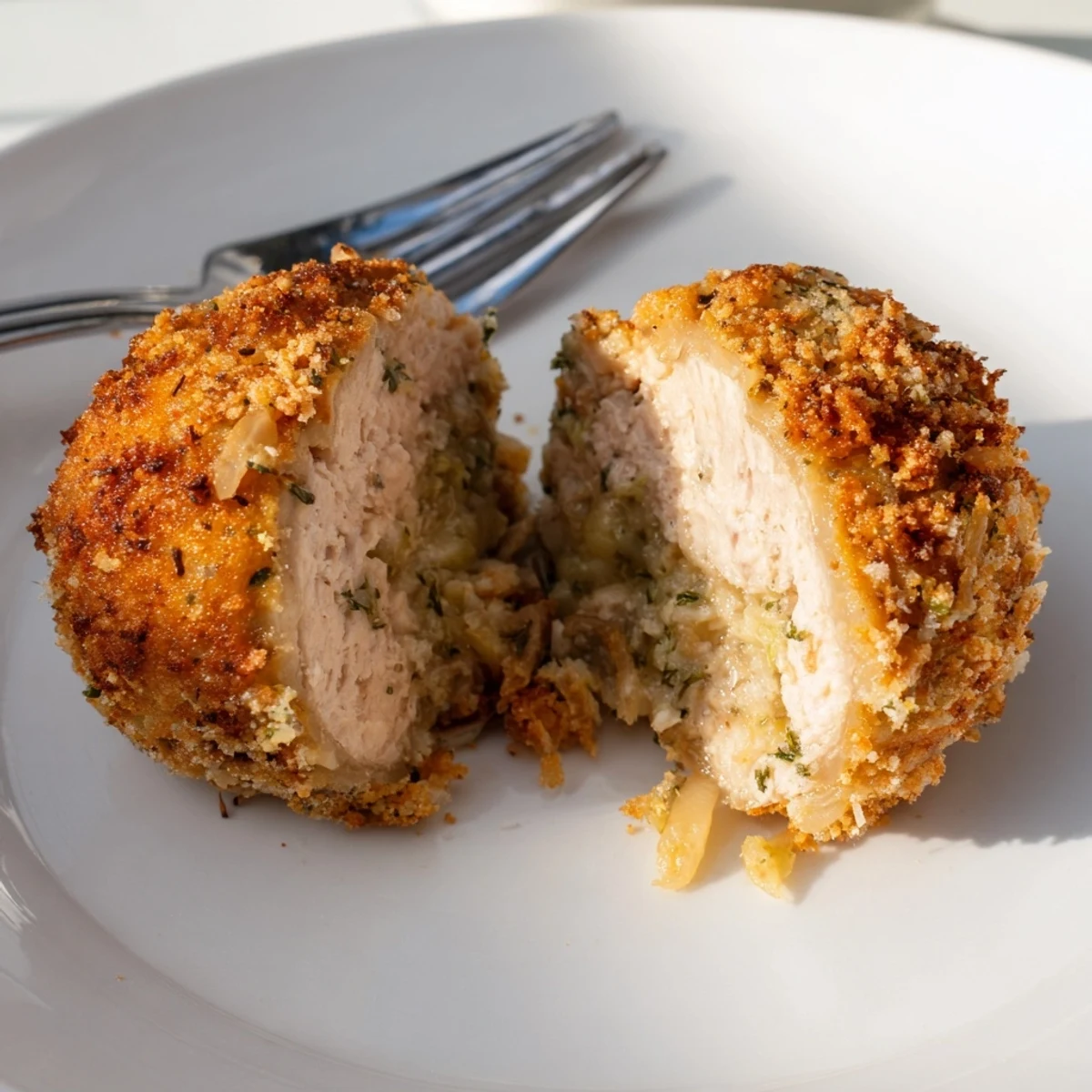 Warm Sage Onion Chicken Balls resting on parchment, ready with honey-mustard