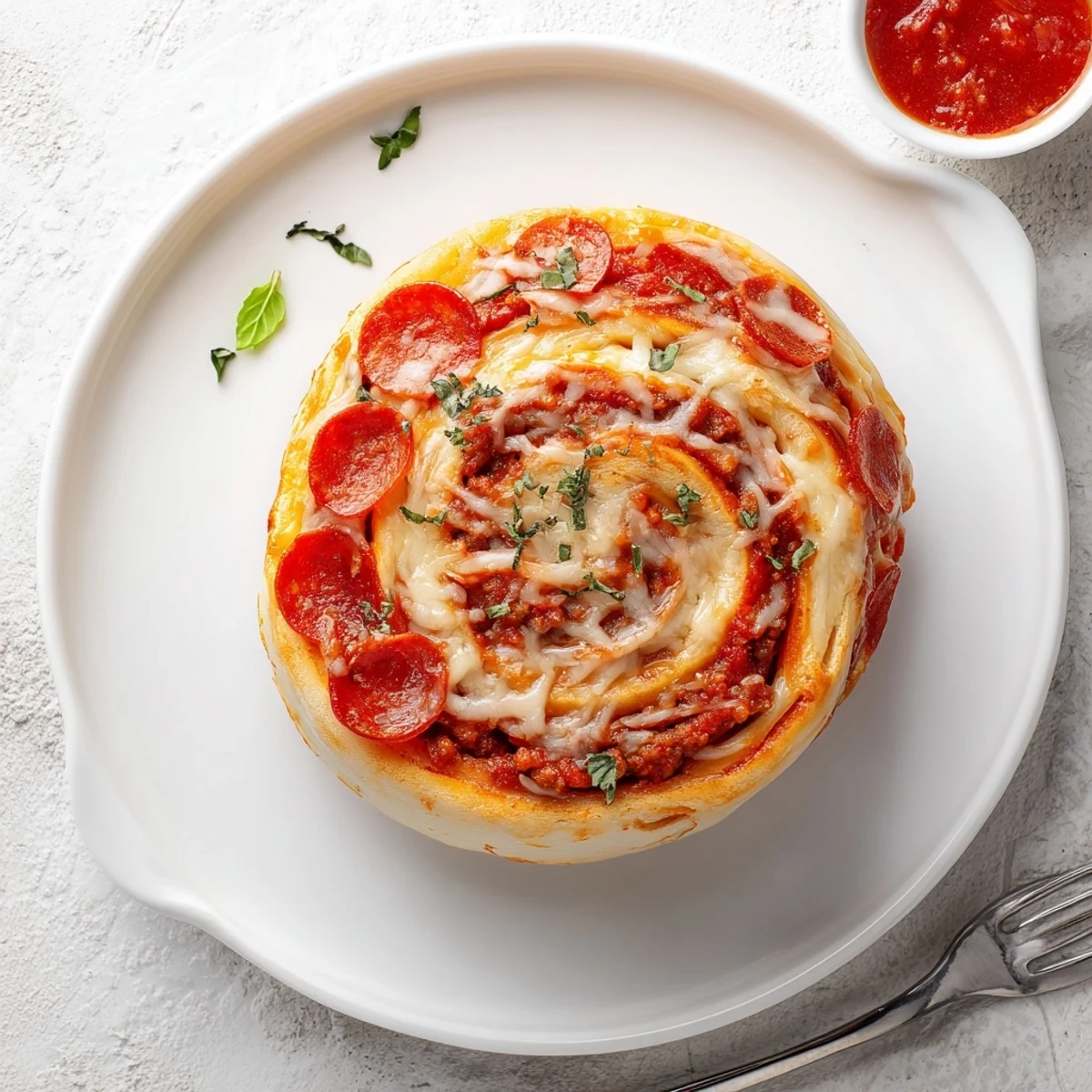 Warm Cheesy Beef Pepperoni Pizza Roll Ups Snack Recipe, crispy edges and gooey cheese
