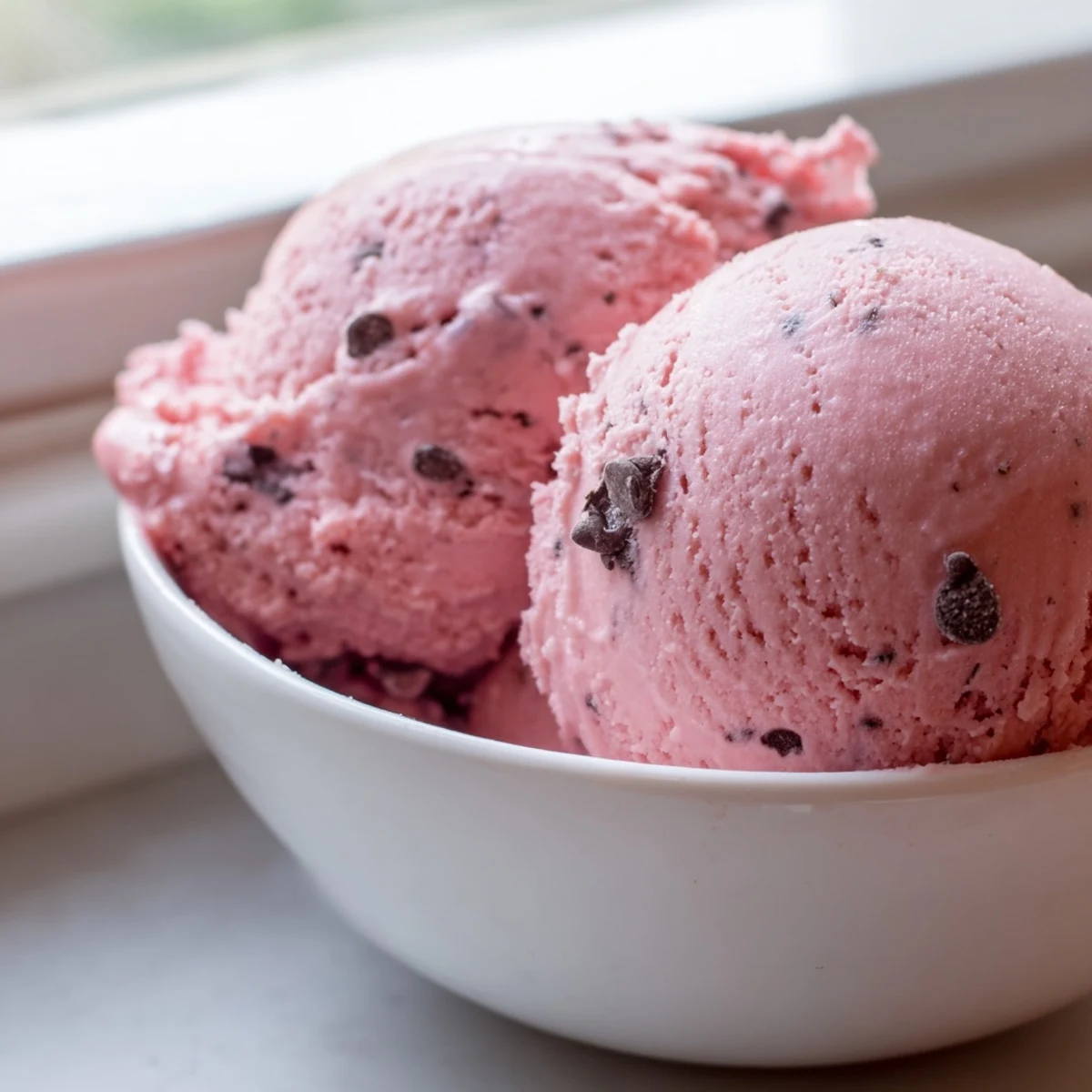 Refreshing watermelon ice cream served in waffle cones topped with lime zest on a sunny summer day