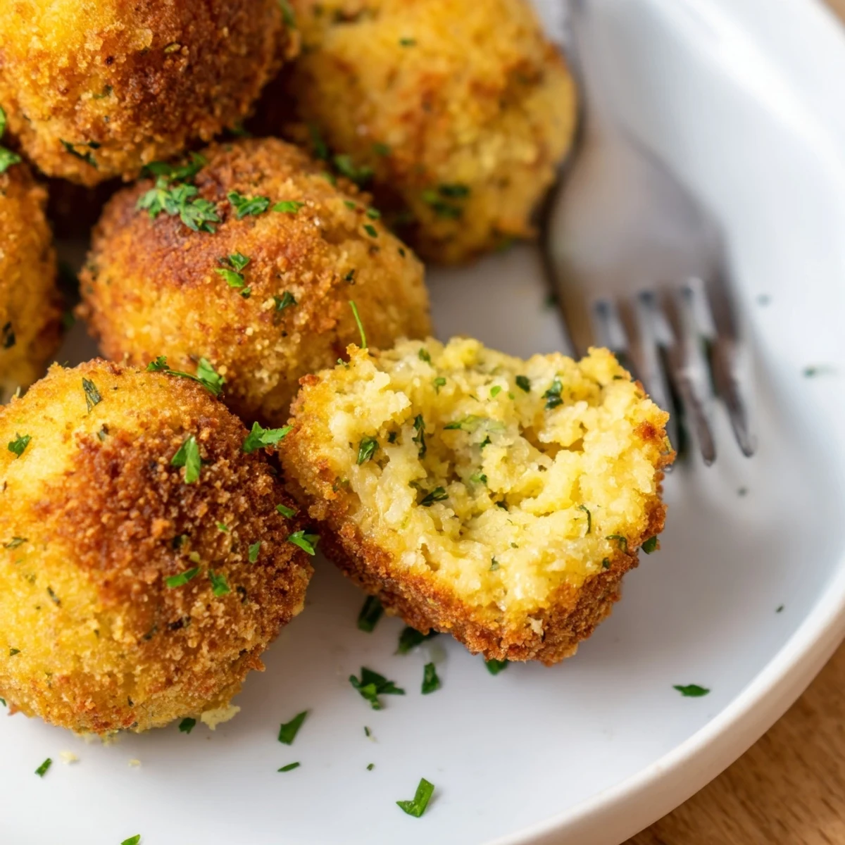 Southern-style cornbread dressing balls frying in hot oil until perfectly crunchy outside