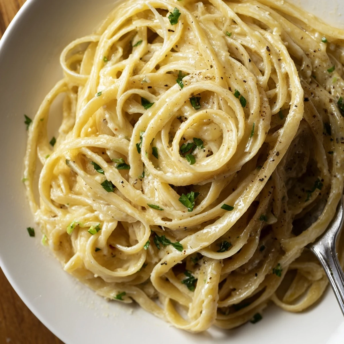 Cowboy Butter Pasta Recipe tossed in buttery herb sauce, sprinkled parmesan