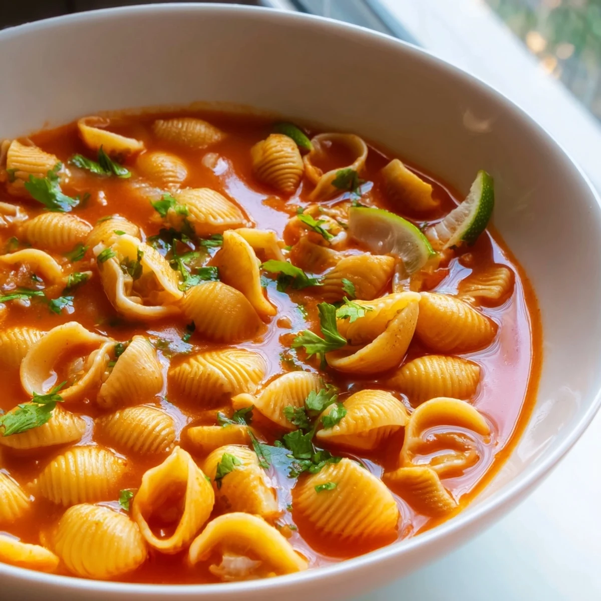 Mexican Shell Pasta Soup